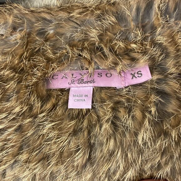 100% Rabbit Fur Sleeveless Open Front Vest By Calypso XS - Picture 5 of 7